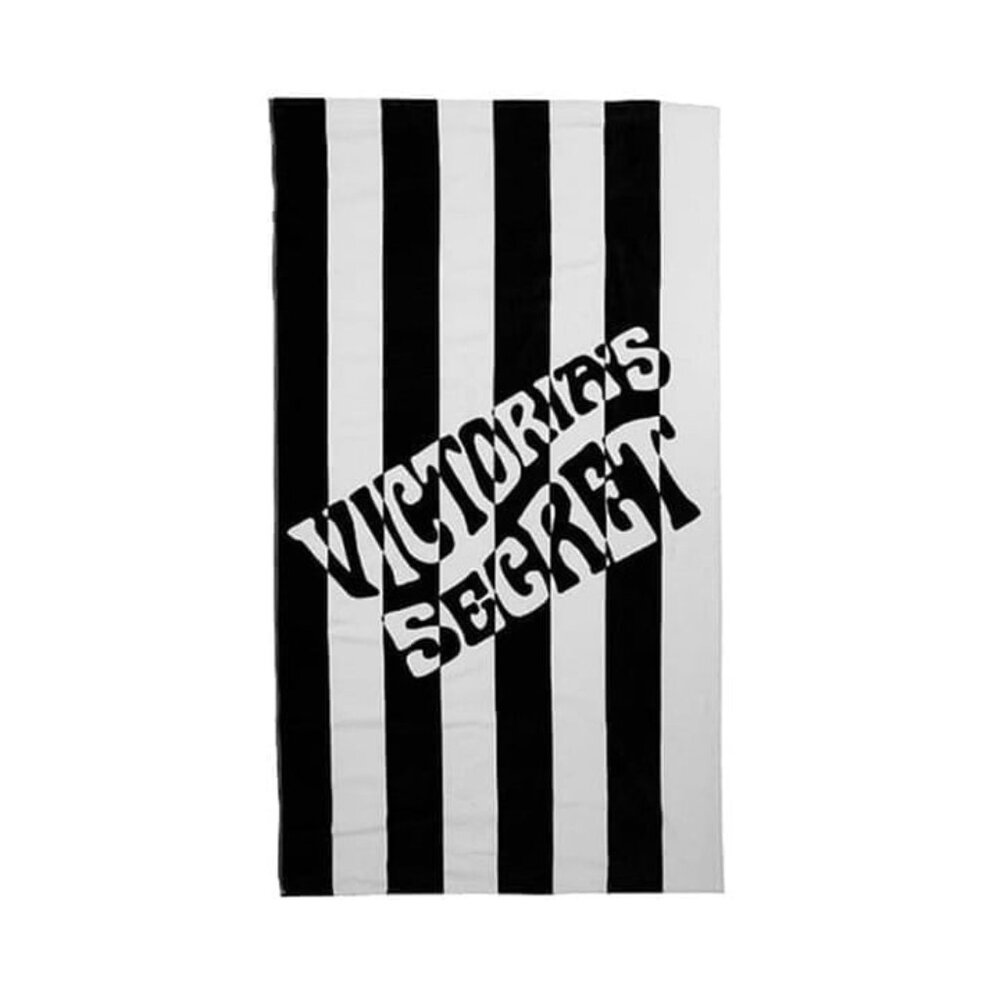 VS WHITE & BLACK Striped Beach Towel WITH LOGO NEW IN PACKAGING